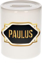 Paulus naam cadeau spaarpot met gouden embleem - kado verjaardag/ vaderdag/ pensioen/ geslaagd/ bedankt