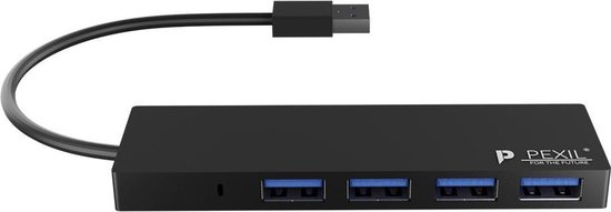 PEXIL USB hub 3.0 4 Poorten - Zwart - PEXIL