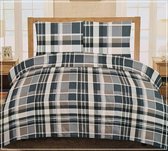 Luxe Flanel dekbedovertrek Lits-Jumeaux 240 x 220 cm Check Vert