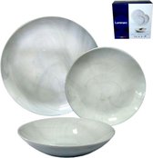 Bol.com Luminarc Diwali Marble Serviesset - 18 delig - Graniet Marmer Look - Cadeau voor man - Cadeau voor vrouw - Kerstcadeau aanbieding