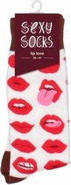 Sexy Sokken - Lip Love | 42-46 - Happy Socks - Grappige Sokken - Sexy Socks
