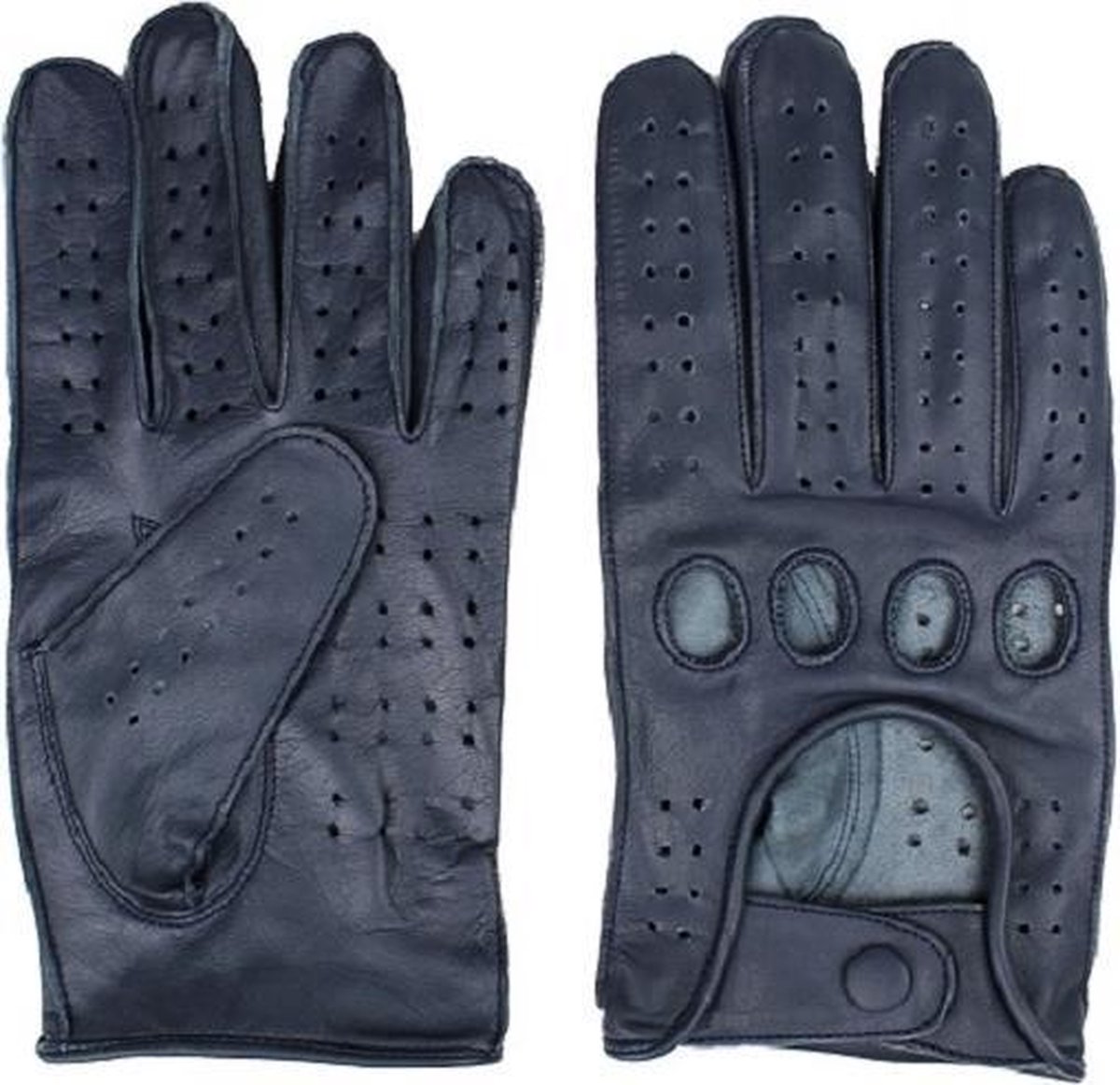 DriveLux™ Racing Leren Handschoenen Heren - Navy Luxe - Leren Auto/Motor Handschoenen - Driving Gloves - Maat XL (: 23,5 - 26,5 cm) - Ademend en Waterbestendig – Gemaakt van Lamsleer