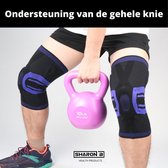 GenuX2000 | Kniebrace | Zwart paars | maat L | Knieband | met siliconen Patella ring | Kniebandage | Ondersteuning van knie en knieschijf | compressie band | Dames en heren | voor