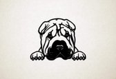 Wanddecoratie - Hond - Shar-Pei 3 - M - 60x77cm - Zwart - muurdecoratie - Line Art