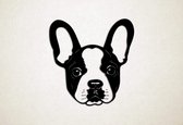 Wanddecoratie - Hond - Boston Terrier 2 - L - 78x75cm - Zwart - muurdecoratie - Line Art