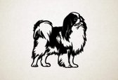 Wanddecoratie - Hond - Japanse Spaniel - Chin 1 - M - 61x60cm - Zwart - muurdecoratie - Line Art