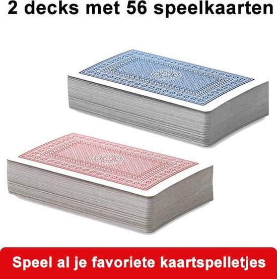 Set van 2 Speelkaarten in Kunststof Doosje - Perfect voor Thuis en Op Reis