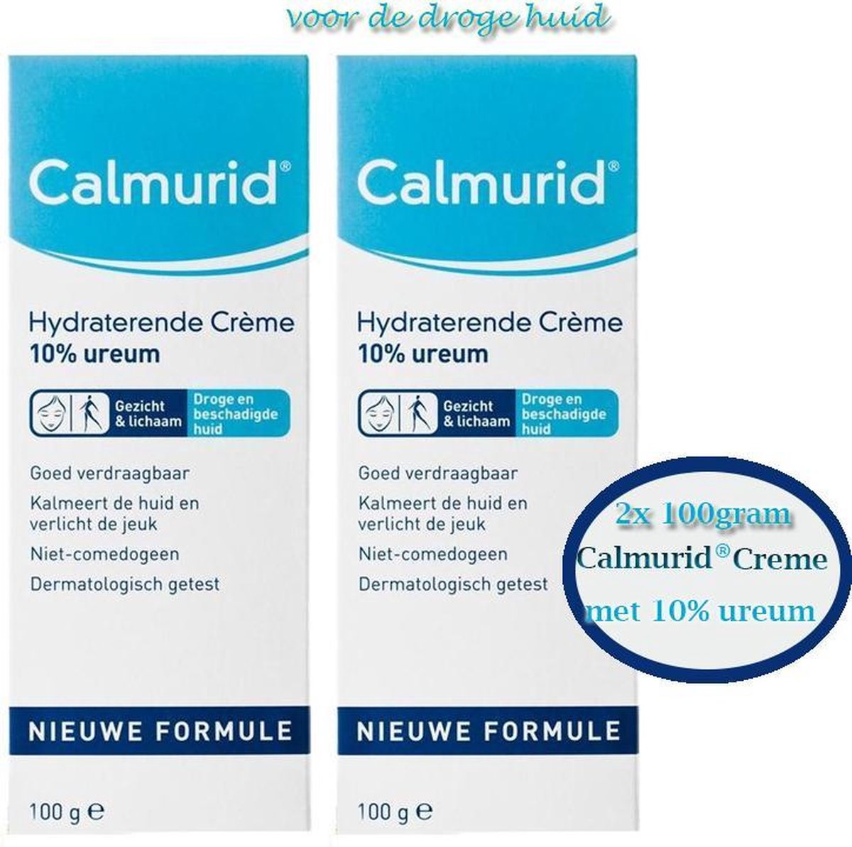2x 100g Calmurid Hydraterende crème 10% ureum | bol.com