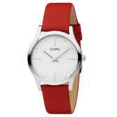 Olympic OL67DSL003 Vicenza Horloge - Leer - Rood - 32mm