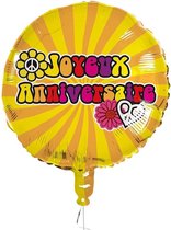 Boland Folieballon Hippie Joyeux Anniversaire 45 Cm Geel