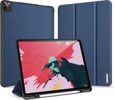 iPad pro 12.9 hoes leer - Blauw hoesje iPad 12.9 pro 2020