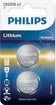 Philips CR2016 Knoopcel Batterijen (2 stuks)