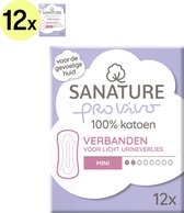 Sanature Pro Vivo 100% Katoenen Incontinentieverband Mini 12 x 12 stuks