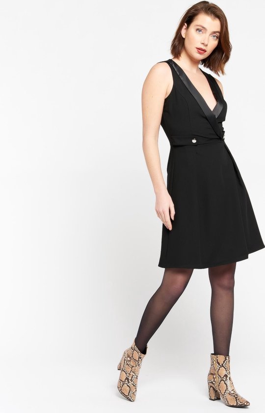 LOLALIZA Blazer jurk zonder mouwen - Zwart - Maat 46 | bol