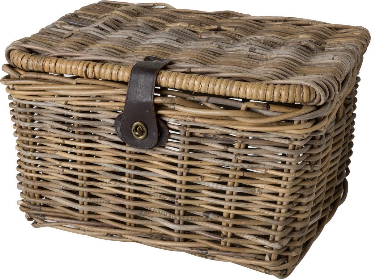 Fastrider Sera Rotan Fietsmand - Naturel - 26L - Handgemaakt - met Klep