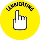 Vloersticker 'Eenrichting', geel, 100 mm