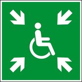 Verzamelplaats gehandicapten sticker - ISO 7010 - E024 150 x 150 mm