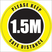 Vloersticker 'Please keep safe distance', 150 mm