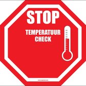 Vloersticker 'Stop, temperatuur check', 150 mm