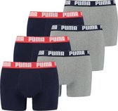 Puma Basic Boxershort 6-Pack Blue/Grey Melange - Puma Boxershort Heren - Onderbroek Heren - Multipack - Maat L