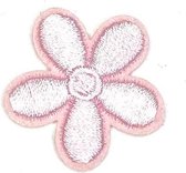 Klein Bloemetje Strijk Embleem Patch Goudgeel of Roze H 3 x B 3 cm Roze