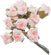144st Kunstbloemen roosjes boeket (12 boeketjes) | papieren bloemen | L=12cm | knutsel | hobby | versiering | feestdecoratie