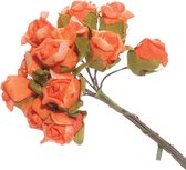 96 st Kunstbloemen roosjes boeket (12 boeketjes) | papieren bloemen | L=12cm | knutsel | hobby | versiering | feestdecoratie