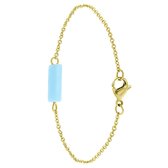 Lulu Jewels - Aquamarine stalen 14 karaat goldplated armband