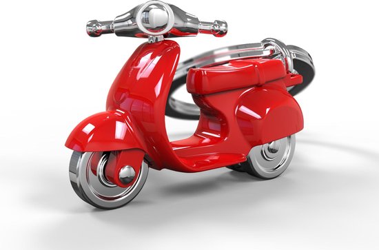 Metalmorphose sleutelhanger scooter - Rood