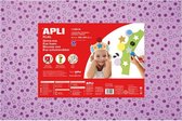 Apli Kids EVA Foam vellen 60 x 40 cm glitter bloemen/cirkels lila - 3 vel