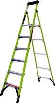 Jumbo Giant trapladder kunststof 6 treden, 1.71m stahoogte