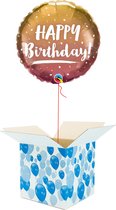 Helium Ballon Verjaardag gevuld met helium - Rosé Goud - Cadeauverpakking - Happy Birthday - Folieballon - Helium ballonnen verjaardag
