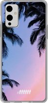 6F hoesje - geschikt voor OnePlus 9 -  Transparant TPU Case - Sunset Palms #ffffff