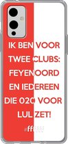 6F hoesje - geschikt voor OnePlus 9 -  Transparant TPU Case - Feyenoord - Quote #ffffff