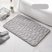 Antislip Mat voor in Badkamer/Toilet/WC met Memory Foam - Antraciet grijs - 40x60CM - badkamermat - Steenpatroon