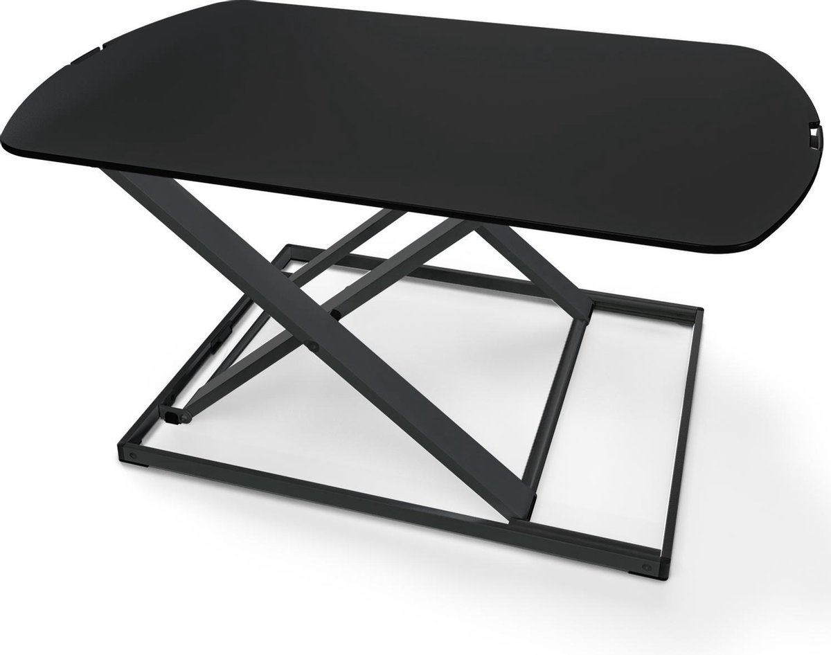 Deskfit 3in1 zit/stabureau DF50 - in hoogte verstelbaar werkblad - 80 cm - staal - zwart