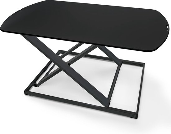 Deskfit 3in1 zit/stabureau DF5 in hoogte verstelbaar werkblad 80 cm - - zwart | bol.com