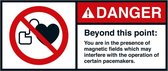 Danger Beyond this point sticker, ANSI, 2 per vel 70 x 160 mm