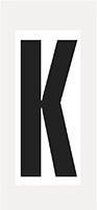 Letter stickers alfabet - 20 kaarten - zwart wit teksthoogte 150 mm Letter K
