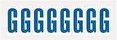 Letter stickers wit/blauw teksthoogte: 50 mm letter G