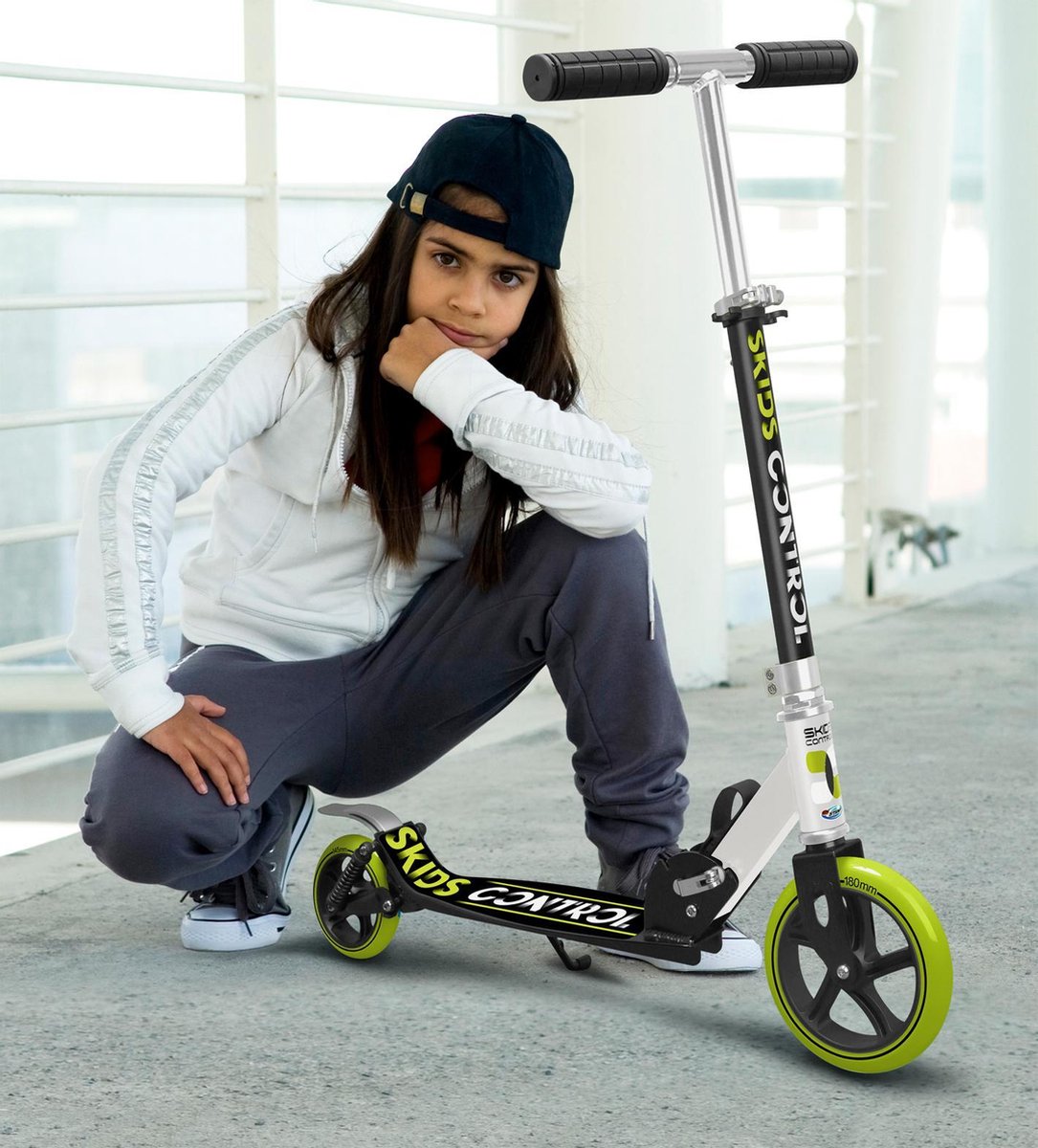 Skids Control Opvouwbare Step Blauw met Kilometerteller