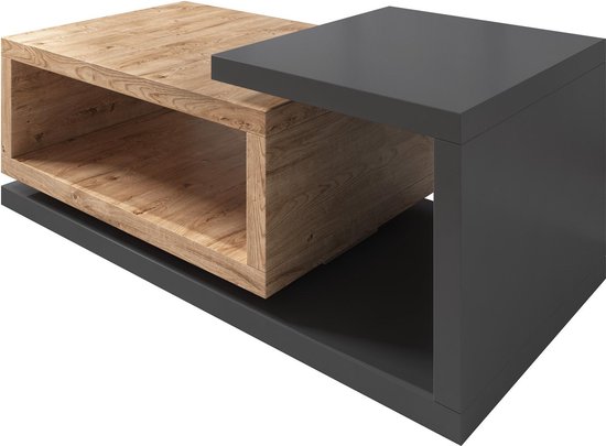 Meubella - Salontafel Bello - Eiken - Antraciet - 120 cm