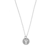 Letter ketting coin - initiaal Y - Zilver - 40 cm