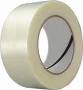 2x Versterkte PVC-tape / Kleefband met versteviging 50mmx50m / Filament tape transparant