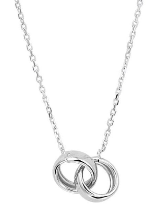 Schitterende Zilveren Halsketting met 2 Ringen in Elkaar | Cirkels |  Collier | Hanger... | bol.com