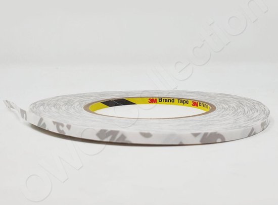 Ruban adhésif de montage mince double face 3M en op rol | autocollants | ruban adhésif | double face | 10 pièces | 0, 5 cm x 50 m