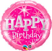 Wefiesta - Folieballon SPARKLE Happy Birthday ROZE