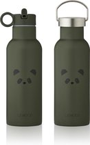 Duurzame Luxe RVS Dubbelwandige Thermosfles Drinkbeker Waterfles 500 ml Neo Panda Hunter Green | Liewood
