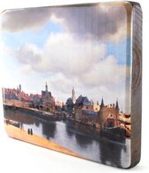 Decoratief Beeld - Meesters-op-hout. Vermeer. Gezicht Op Delft. - Hout - Lanzfeld - Multicolor - 19.5 X 3 Cm