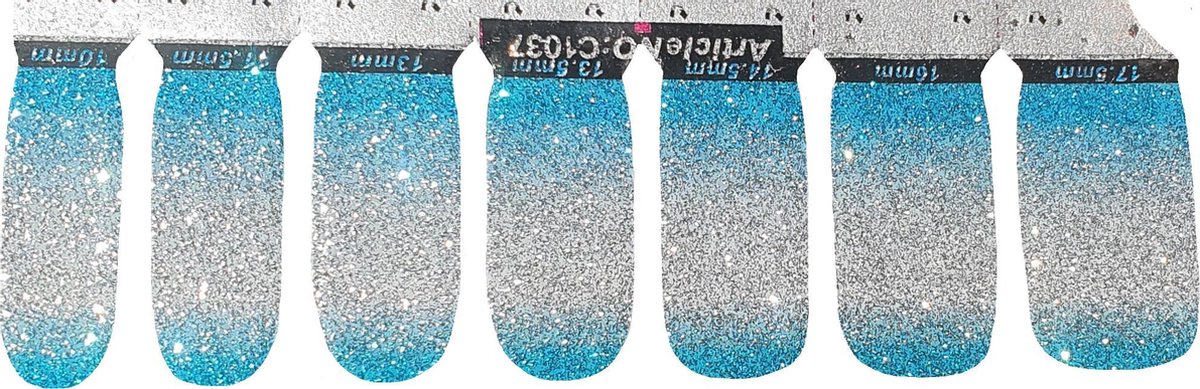Goedkoopste ● Nail wraps ● Multiplaza Lichtblauw-Zilver - nail patch - nagellakstickers - nagelstrips